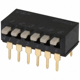 1 pcs : BPA06B - SWITCH PIANO DIP SPST 0.1A 5V