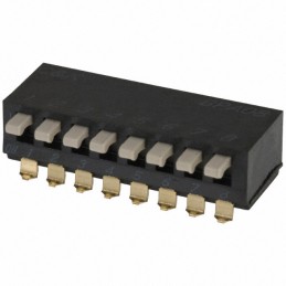 1 pcs : BPA08SBR - SWITCH PIANO DIP SPST 0.1A 5V