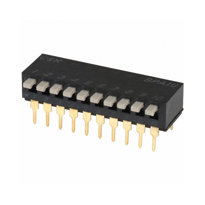 1 pcs : BPA10B - SWITCH PIANO DIP SPST 0.1A 5V