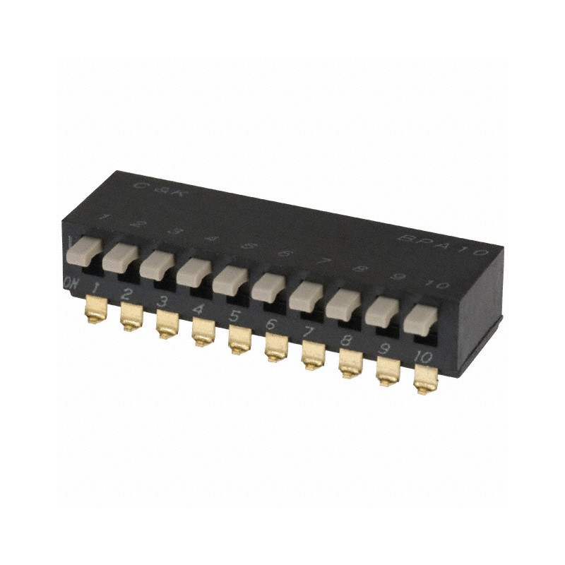 1 pcs : BPA10SB - SWITCH PIANO DIP SPST 0.1A 5V