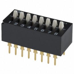 1 pcs : CES-0802MC - SWITCH SLIDE DIP SPST 0.1A 6V