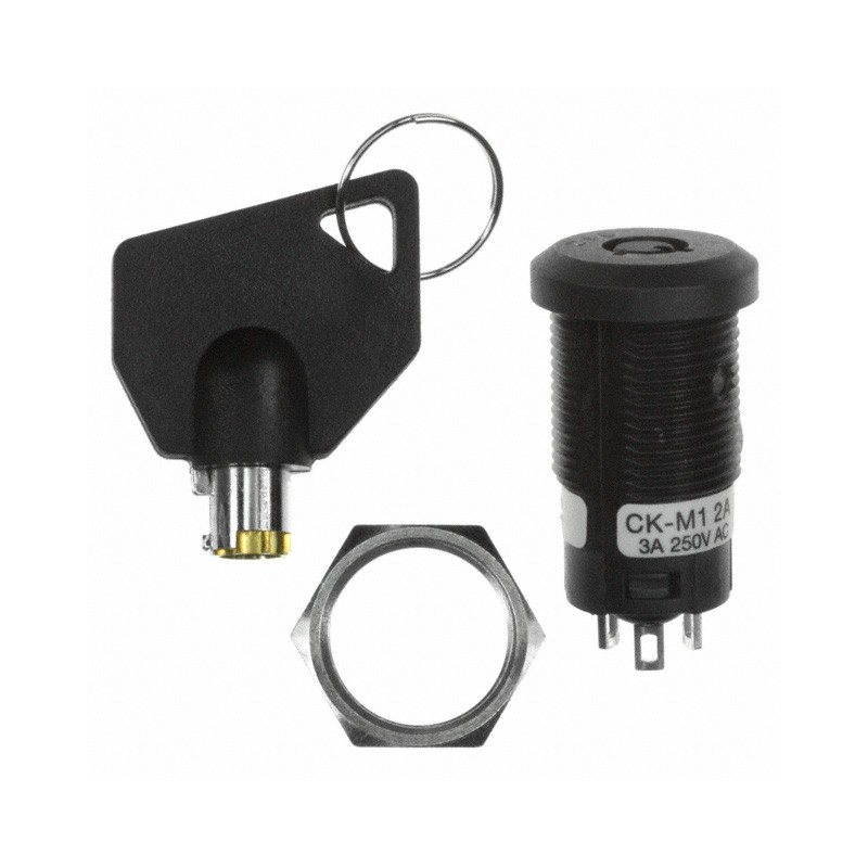 1 pcs : CKM12ATW01-012 - SWITCH KEYLOCK 2POS SPDT 3A 250V