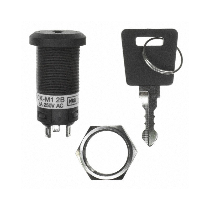 1 pcs : CKM12BFW01-002 - SWITCH KEYLOCK 2POS SPDT 3A 250V