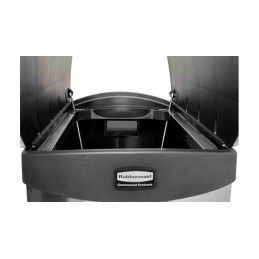 1 pcs - Rubbermaid Commercial Products Slim Jim 50L Black Pedal Galvanised Steel Waste Bin