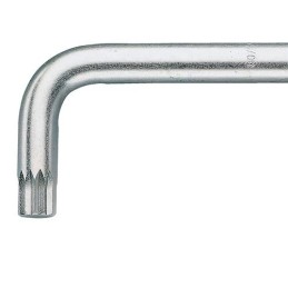 1 pcs - Facom 1-Piece Multi-Tooth Key, XZN M6 Size, L Shape, Short Arm