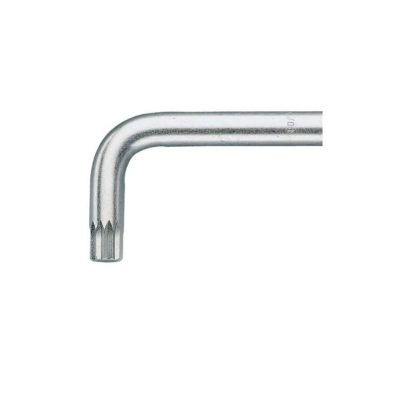 1 pcs - Facom 1-Piece Multi-Tooth Key, XZN M6 Size, L Shape, Short Arm