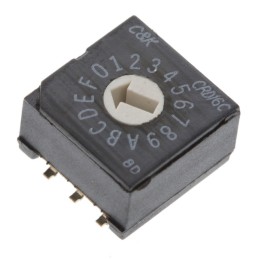 1 pcs : CRD16CM0SBR - SW ROTARY DIP HEX COMP 0.4VA 20V