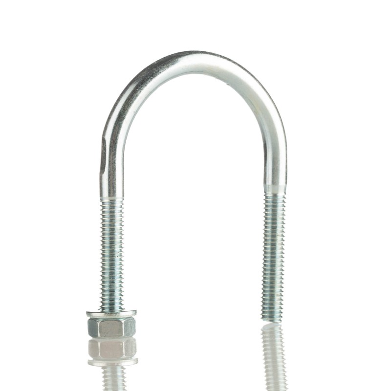 1 Bag of 10 - M6 34mm Bright Zinc Plated Steel Round U-Bolt