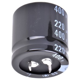 200 pcs - Nichicon 220μF Aluminium Electrolytic Capacitor 400V dc, Snap-In - LGU2G221MELB