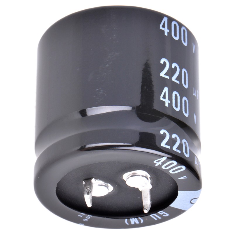 200 pcs - Nichicon 220μF Aluminium Electrolytic Capacitor 400V dc, Snap-In - LGU2G221MELB