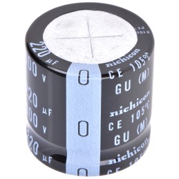 200 pcs - Nichicon 220μF Aluminium Electrolytic Capacitor 400V dc, Snap-In - LGU2G221MELB