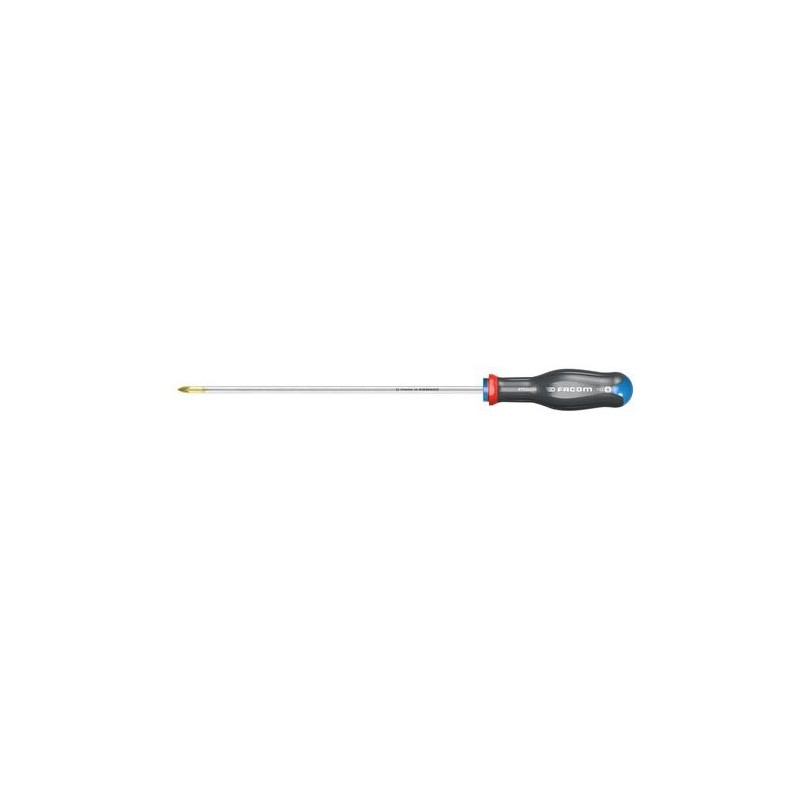 1 pcs - Facom Pozidriv Screwdriver, PZ2 Tip, 250 mm Blade, 370 mm Overall