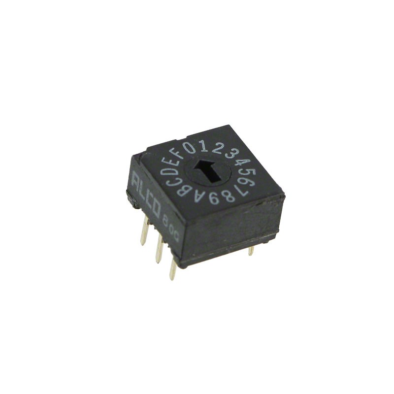 1 pcs : DRD16E04 - SWITCH ROTARY DIP HEX 0.4VA 20V