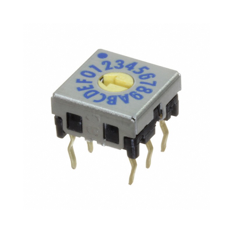 1 pcs : DRS7016C - SWITCH ROTARY DIP HEX 0.03A 15V