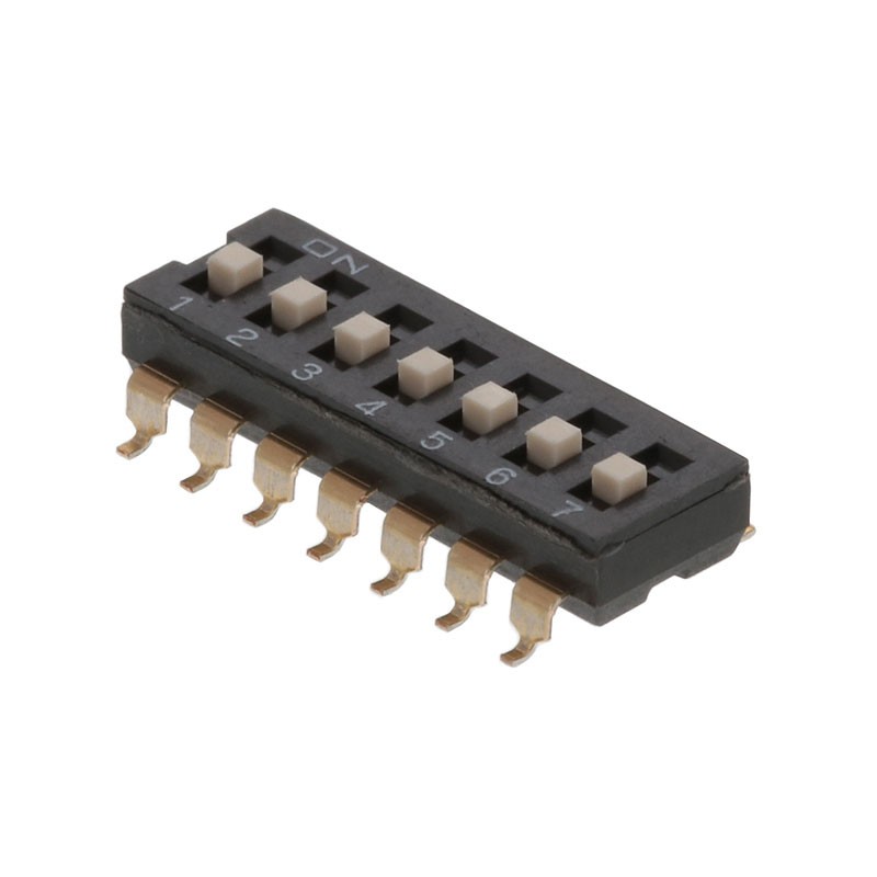 1 pcs : DS04-254-1-07BK-SMT - SWITCH SLIDE DIP SPST 0.025A 24V