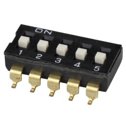 1 pcs : DS04-254-2-05BK-SMT - SWITCH SLIDE DIP SPST 0.025A 24V