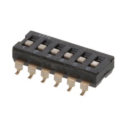 1 pcs : DS04-254-2-06BK-SMT-TR - SWITCH SLIDE DIP SPST 0.025A 24V