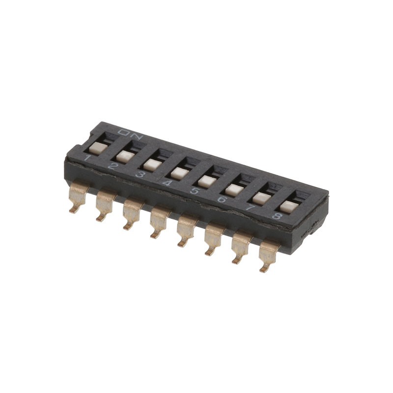 1 pcs : DS04-254-2-08BK-SMT - SWITCH SLIDE DIP SPST 0.025A 24V