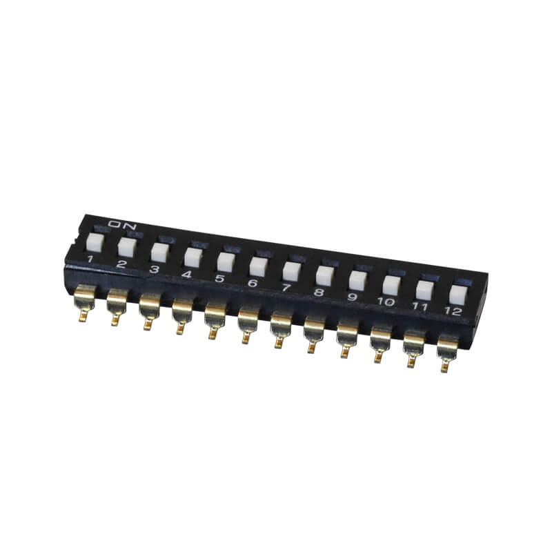 1 pcs : DS04-254-2-12BK-SMT - SWITCH SLIDE DIP SPST 0.025A 24V