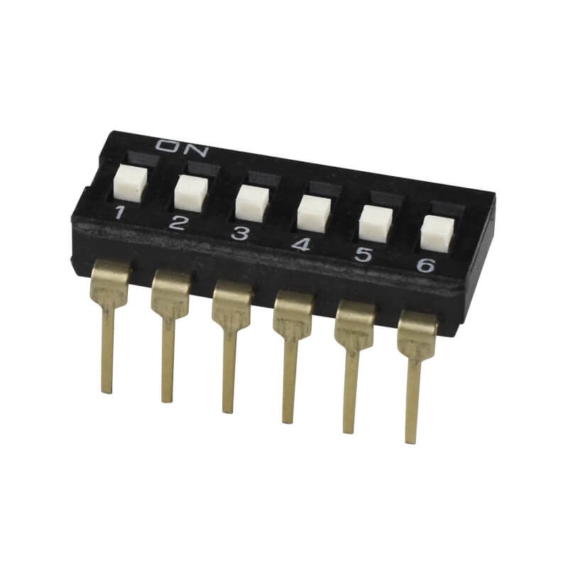 1 pcs : DS04-254-2L-06BK - SWITCH SLIDE DIP SPST 0.025A 24V