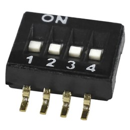 1 pcs : DS05-127-2-04BK-SMT-TR - SWITCH SLIDE DIP SPST 0.025A 24V