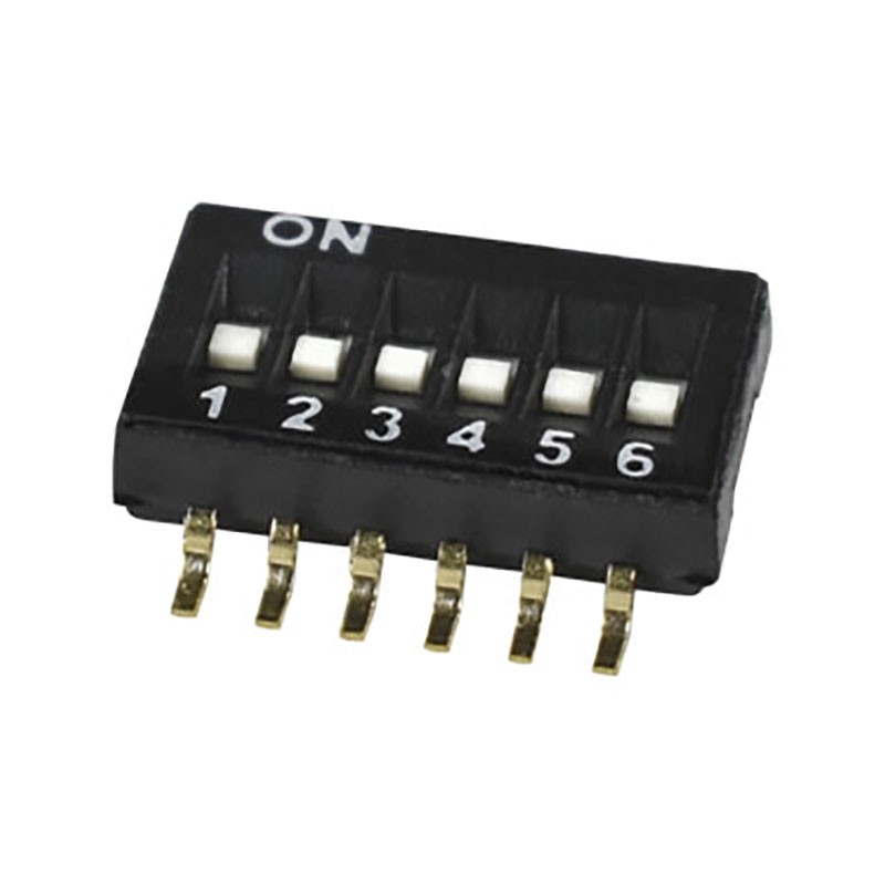 1 pcs : DS05-127-2-06BK-SMT-TR - SWITCH SLIDE DIP SPST 0.025A 24V