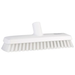 1 pcs - Vikan Medium Bristle White Deck Brush, 32mm bristle length, Polyester, Polypropylene, Stainless Steel bristle material
