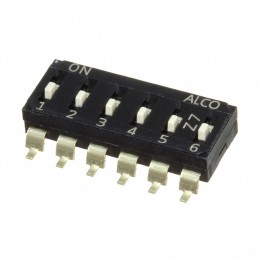 1 pcs : EDS06SGNNTU04Q - SWITCH SLIDE DIP SPST 0.025A 24V