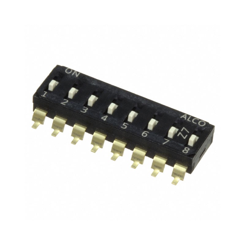 1 pcs : EDS08SGNNTU04Q - SWITCH SLIDE DIP SPST 0.025A 24V
