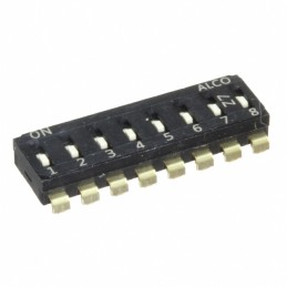 1 pcs : EDS08SNRNTU04Q - SWITCH SLIDE DIP SPST 0.025A 24V