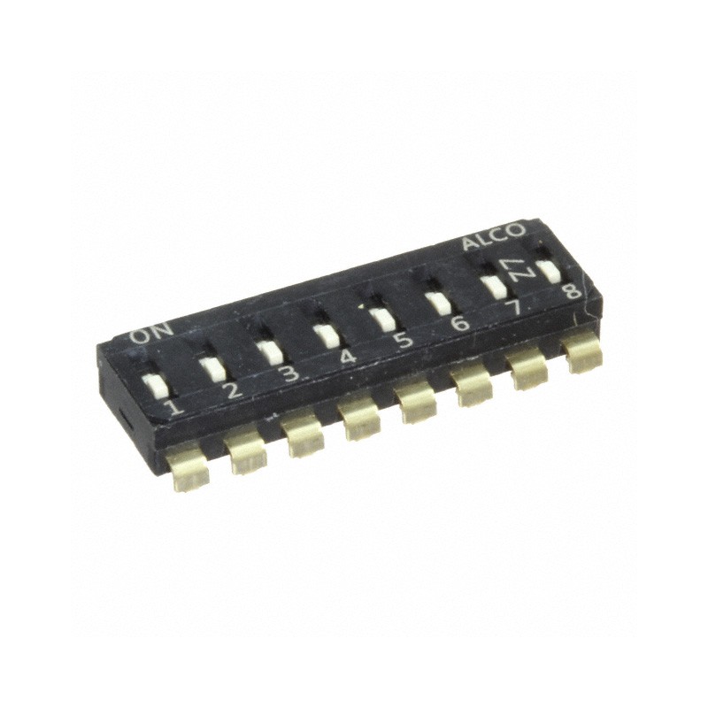 1 pcs : EDS08SNRNTU04Q - SWITCH SLIDE DIP SPST 0.025A 24V