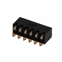 1 pcs : EDSP06SGLFNTU04 - SWITCH PIANO DIP SPST 0.025A 24V