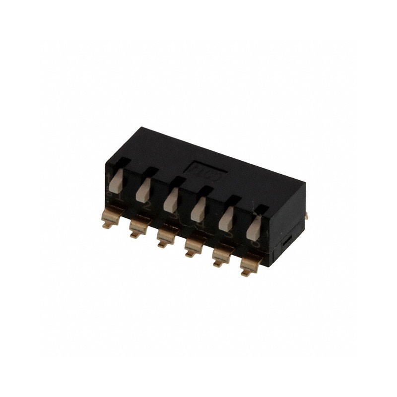 1 pcs : EDSP06SGLFNTU04 - SWITCH PIANO DIP SPST 0.025A 24V