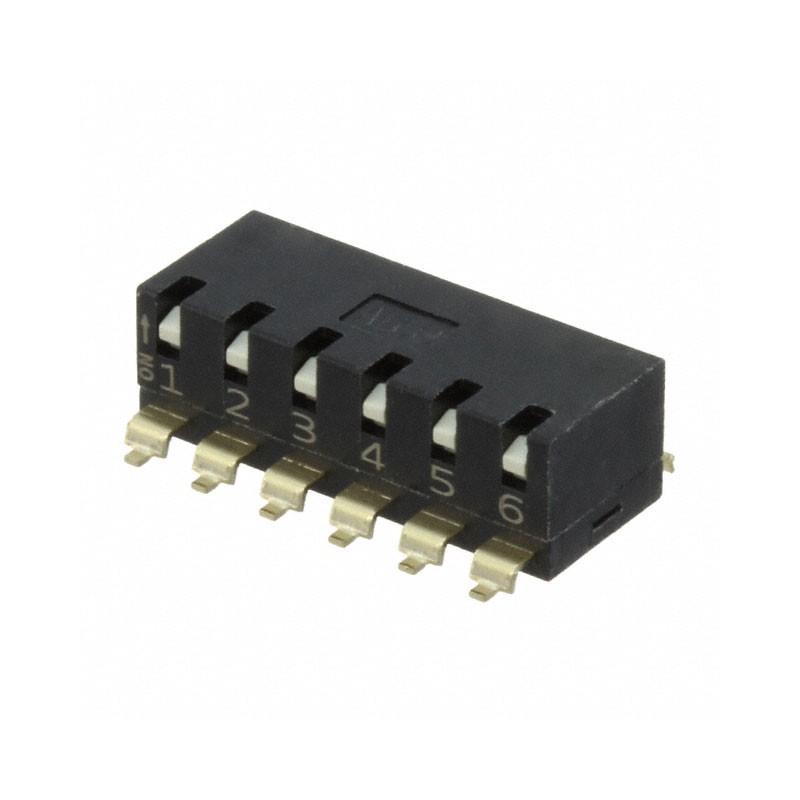 1 pcs : EDSP06SGRFNTR04 - SWITCH PIANO DIP SPST 0.025A 24V