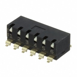 1 pcs : EDSP06SGRFNTU04 - SWITCH PIANO DIP SPST 0.025A 24V