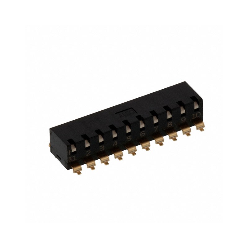 1 pcs : EDSP10SGRFNTR04 - SWITCH PIANO DIP SPST 0.025A 24V