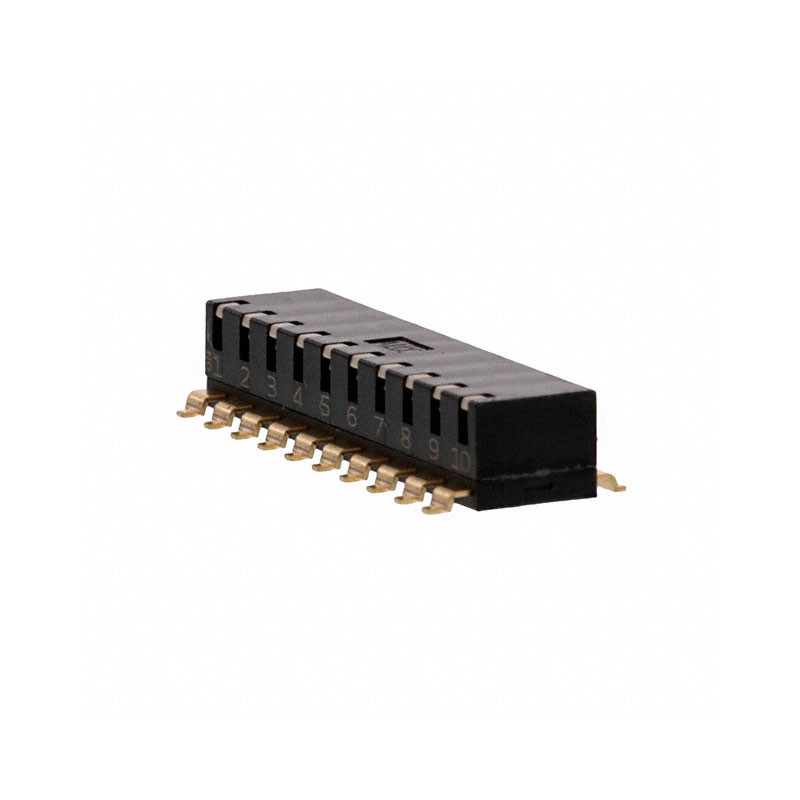 1 pcs : EDSP10SGRNNTR04 - SWITCH PIANO DIP SPST 0.025A 24V