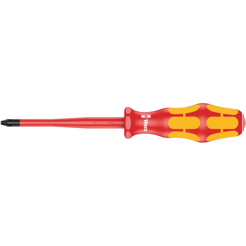 1 pcs - Wera Phillips Insulated Screwdriver, PH2 Tip, 100 mm Blade, VDE/1000V, 198 mm Overall