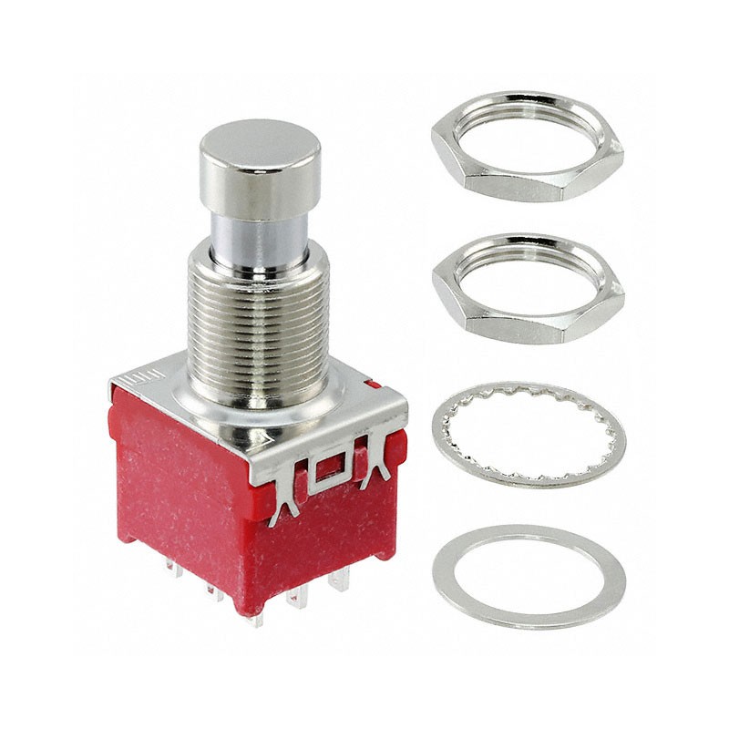 1 pcs : FS57003PLT2B2M1QEH - SWITCH PUSHBUTTON 3PDT 1A 9V