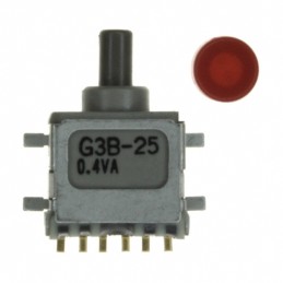 1 pcs : G3B25AH-R-XC - SWITCH PUSH DPDT 0.4VA 28V
