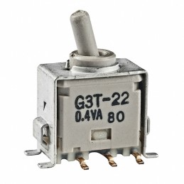 1 pcs : G3T22AB - SWITCH TOGGLE DPDT 0.4VA 28V