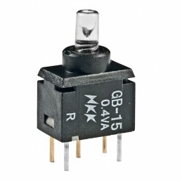 1 pcs : GB15JPC - SWITCH PUSH SPDT 0.4VA 28V