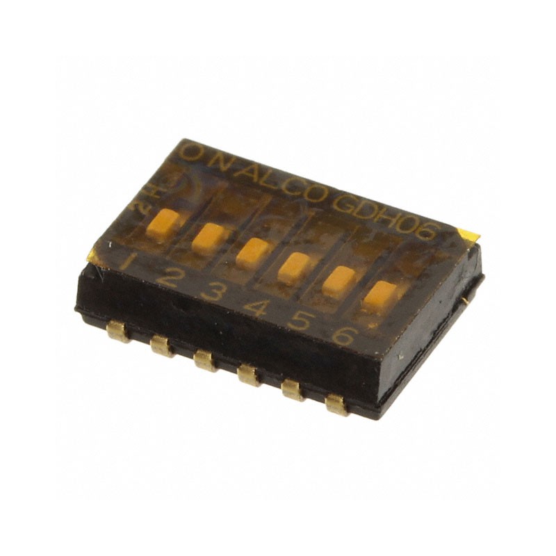 1 pcs : GDH06SA04 - SWITCH SLIDE DIP SPST 0.025A 24V