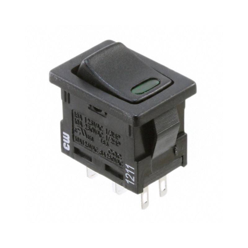 1 pcs : GRB066L02BBGGL1 - SWITCH ROCKER SPST 16A 125V