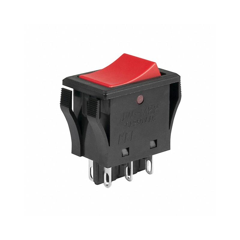1 pcs : JWM22RCA/UCV - SWITCH ROCKER DPDT 10A 125V