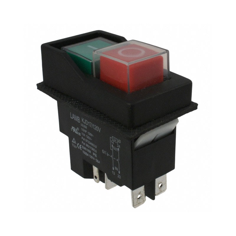 1 pcs : KJD17-22213-112 - SWITCH PUSH DPST 16A 120V