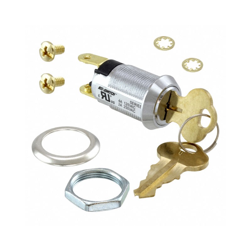 1 pcs : KO128G2007 - SWITCH KEYLOCK 2POS SPST 4A 125V