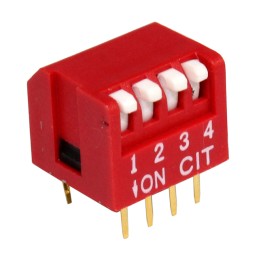 1 pcs : KP04R - SWITCH PIANO DIP SPST 0.025A 24V