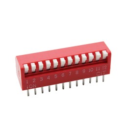 1 pcs : KP12R - SWITCH PIANO DIP SPST 0.025A 24V