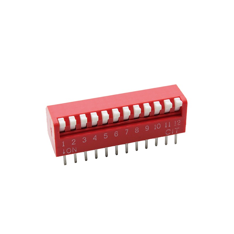 1 pcs : KP12R - SWITCH PIANO DIP SPST 0.025A 24V